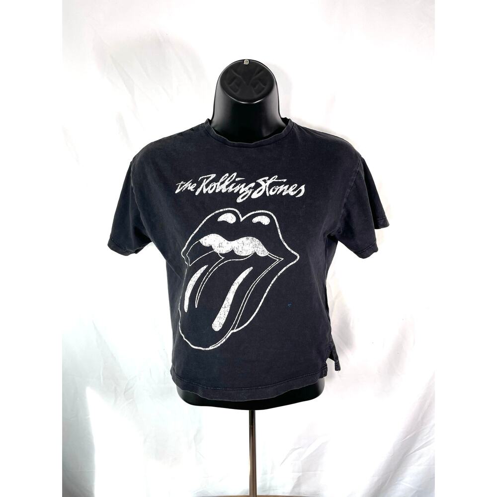 Rolling Stones Tongue Logo Cropped Tee Zara